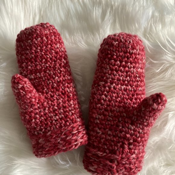 Berry multi color hand crochet mittens - Adult / Inventory Reduction Sale - Picture 1 of 7